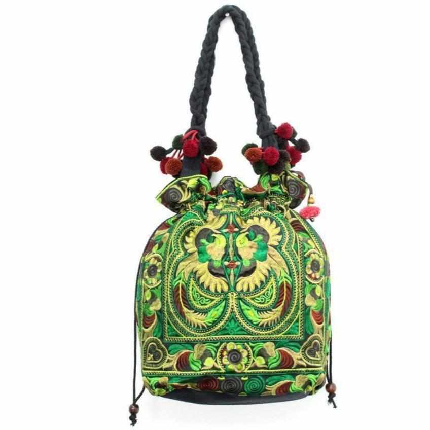 Cinch Hmong Embroidered Shoulder Purse - Thailand - Osadia Concept Store