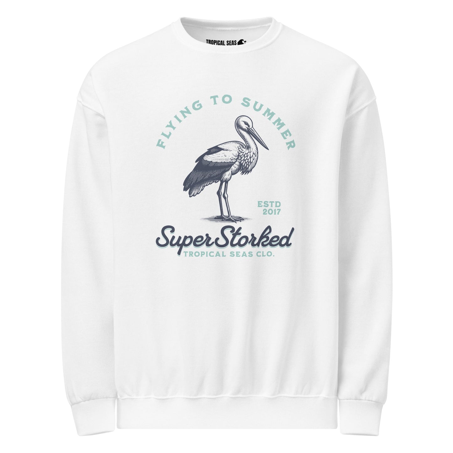 Super Storked Print Crew Neck Sweater