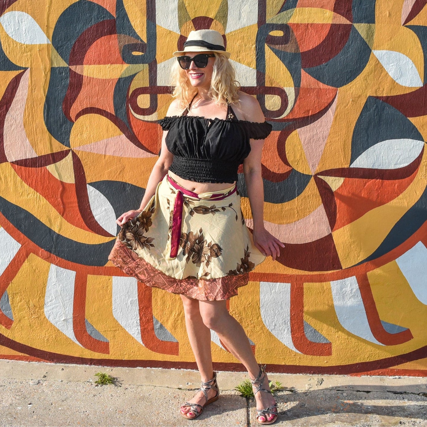 Knee-Length: "Mini" Sari Wrap Skirts