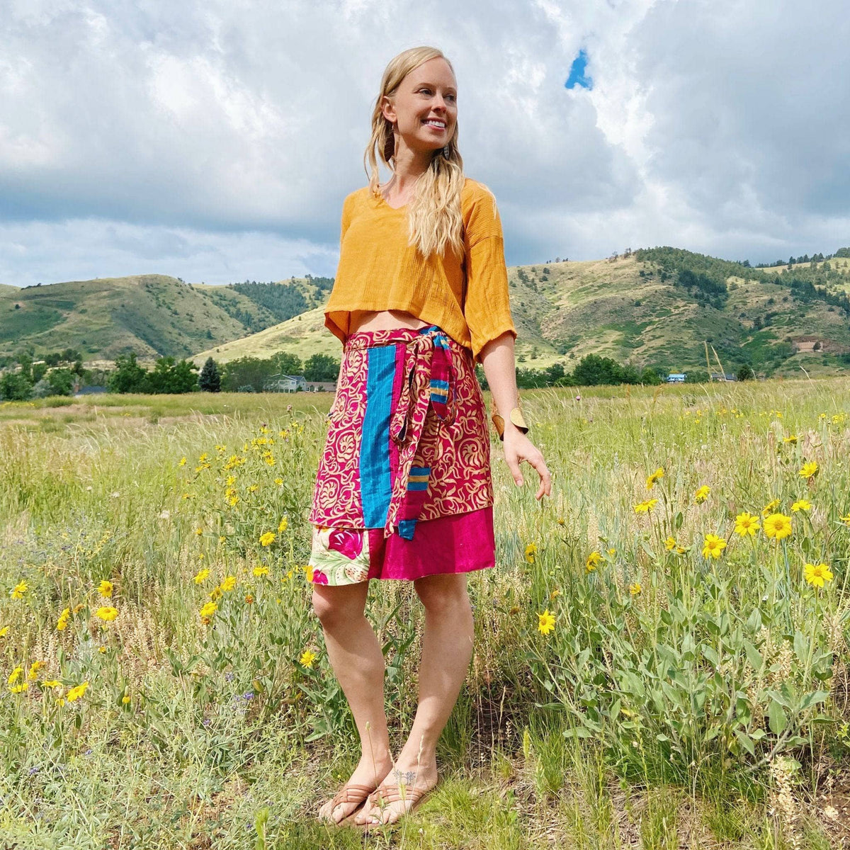 The Original Boho Reclaimed Sari Wrap Skirt
