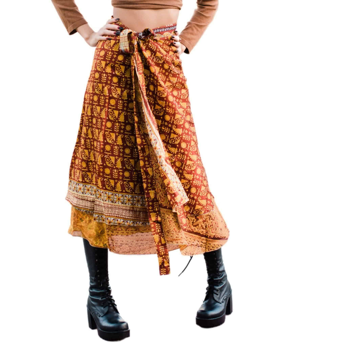 The Original Boho Reclaimed Sari Wrap Skirt