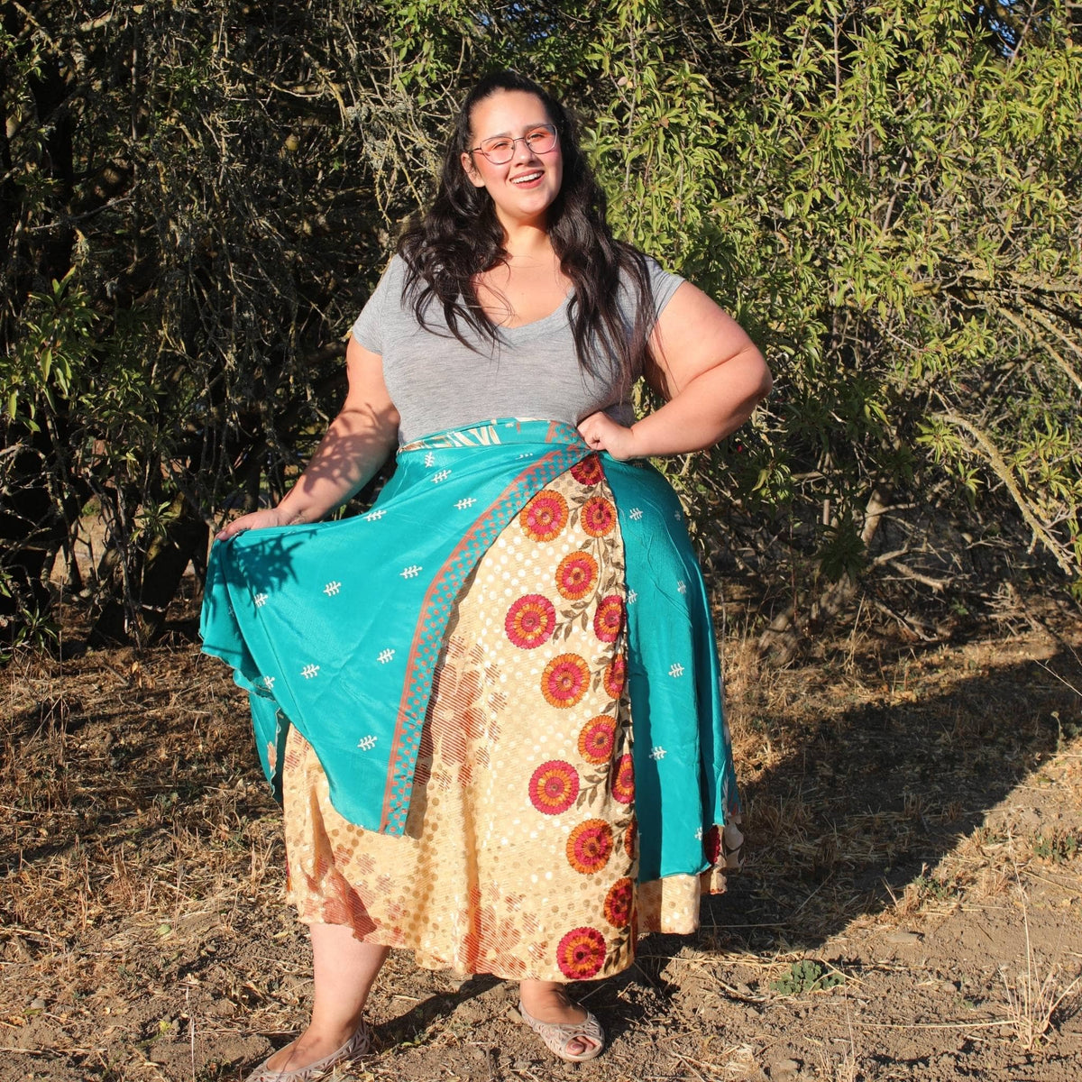 The Original Boho Reclaimed Sari Wrap Skirt
