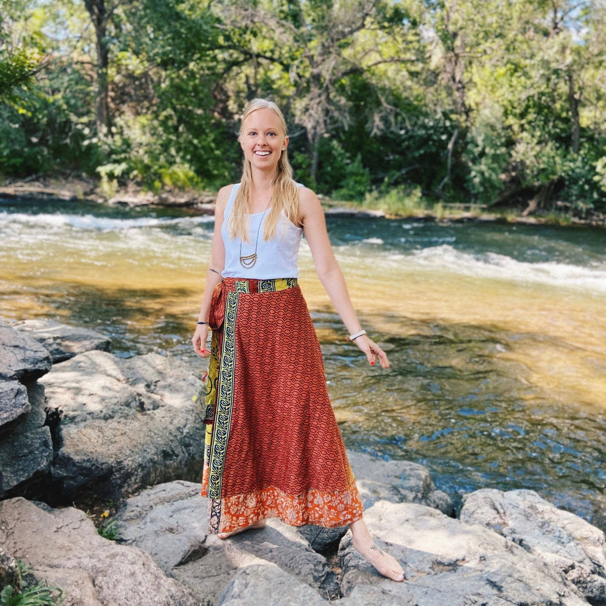 The Original Boho Reclaimed Sari Wrap Skirt