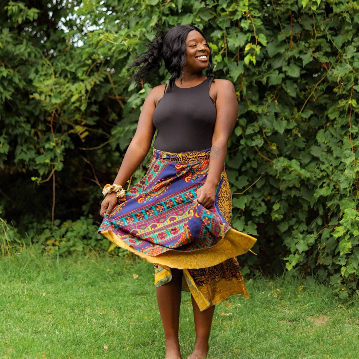 The Original Boho Reclaimed Sari Wrap Skirt