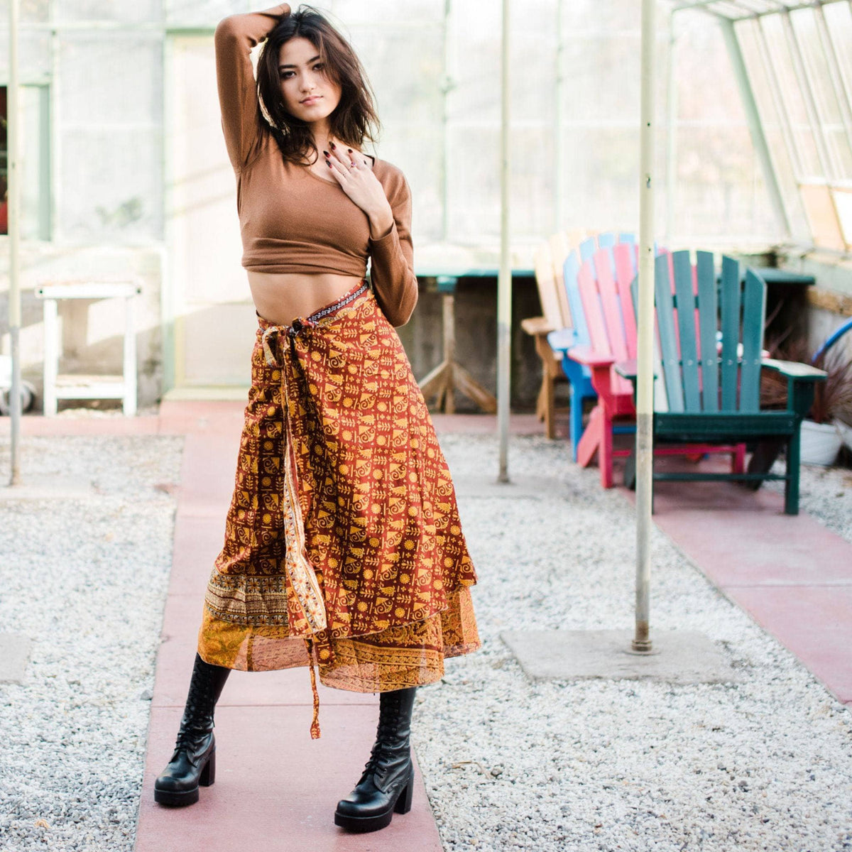 The Original Boho Reclaimed Sari Wrap Skirt