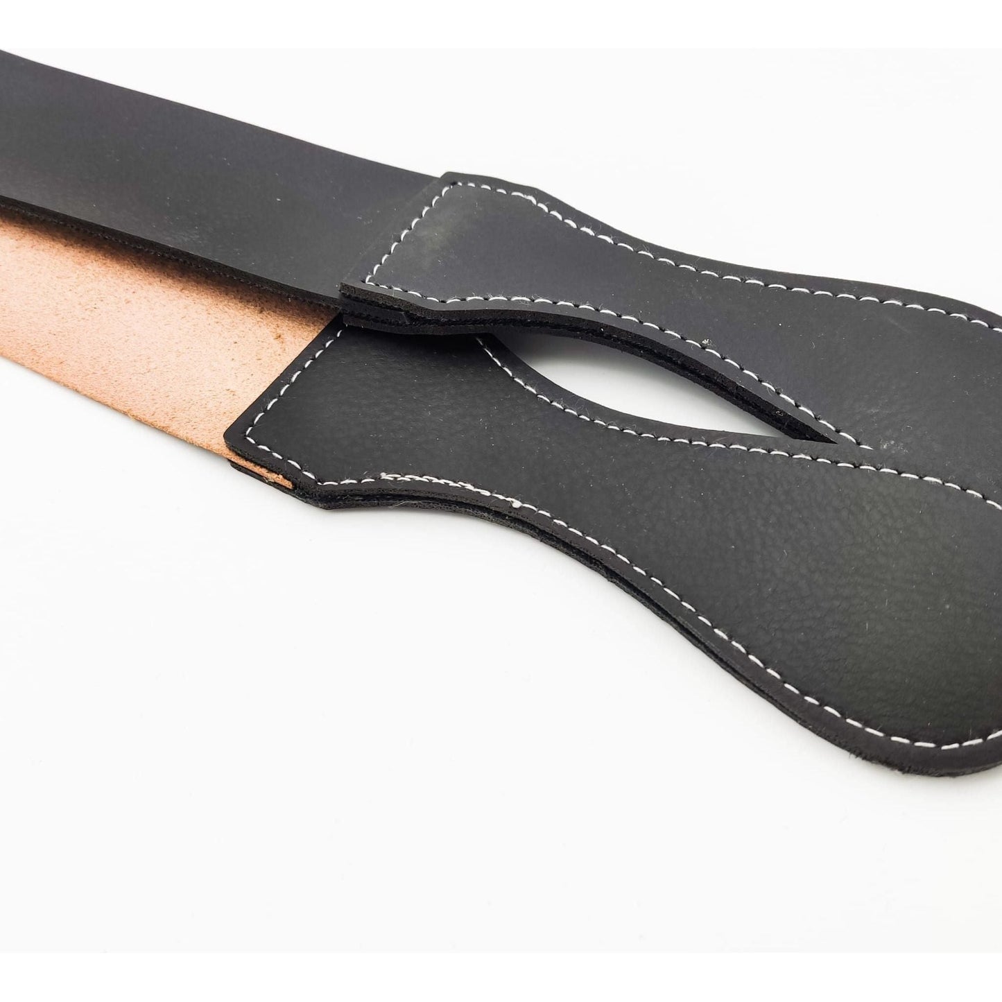 Dural Straight Razor Strop Leather Sharpening Strap 20" Black Barber Strop