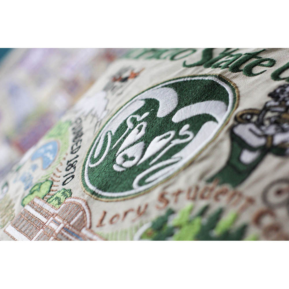 Colorado State University Collegiate Embroidered Pillow by CatStudio