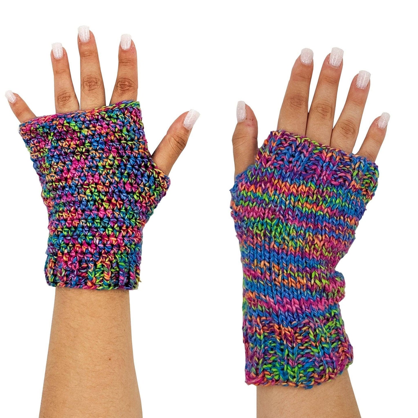 Colorful Fingerless Mitts Knitting and Crochet Kit - Osadia Concept Store
