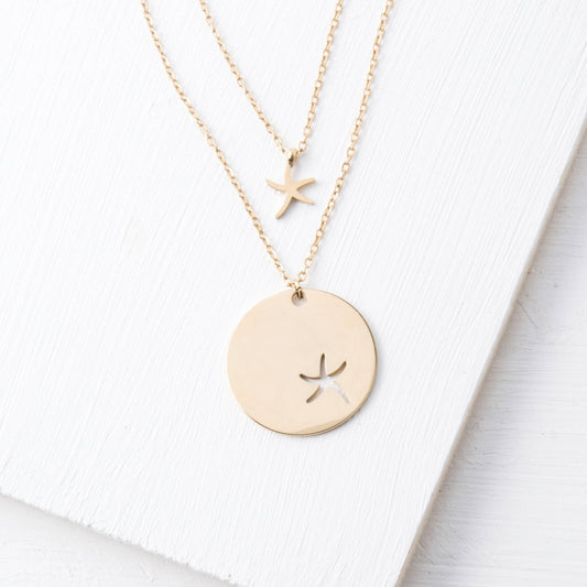 Community Gold Starfish Pendant Necklace Set