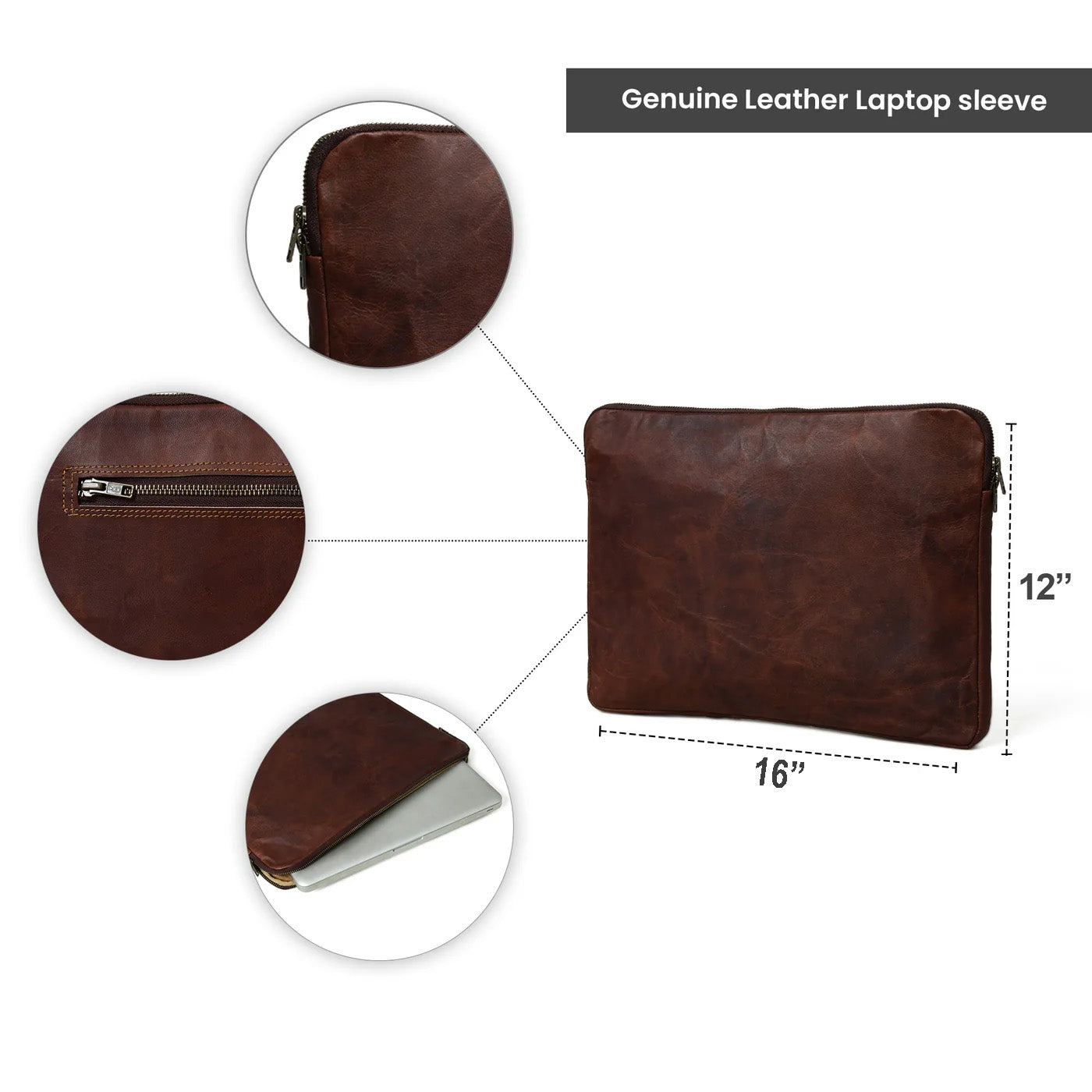 Zento Laptop Sleeve - Dark Brown - Osadia Concept Store