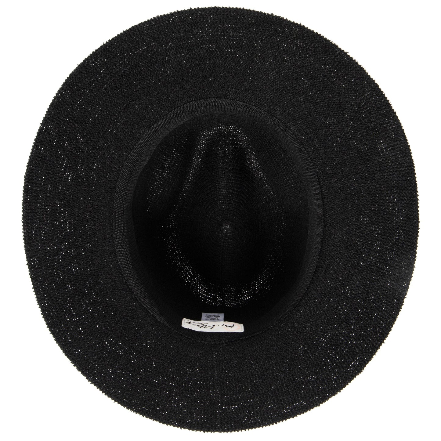 Women's Knit Fedora with Braided Faux Leather and Gold Trim