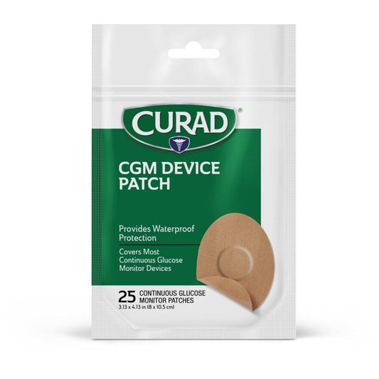 CURAD Continuous Glucose Monitor (CGM) Device Patches, 25 Count