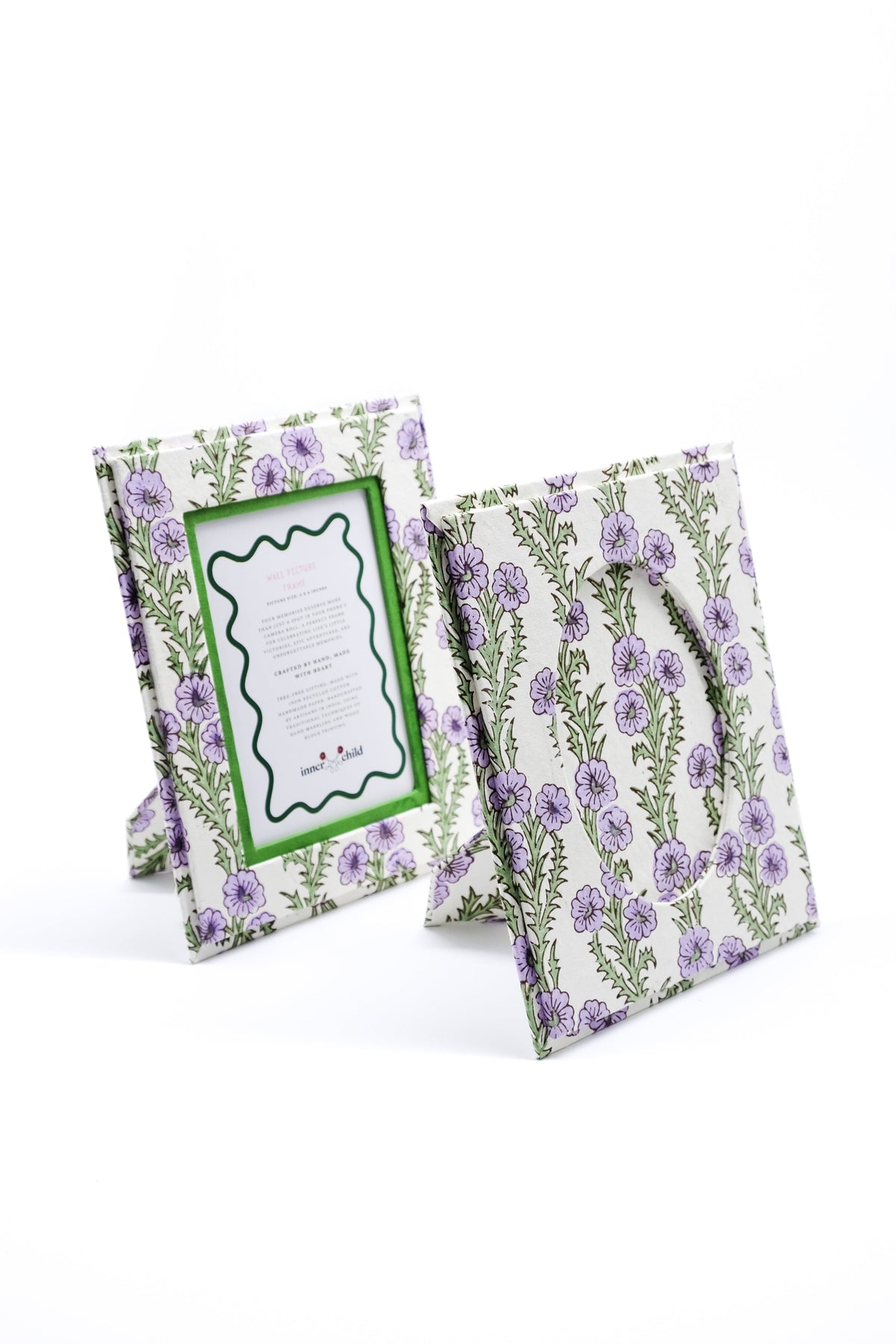 Purple Forget-Me-Not Picture Frame with Oval Opening, 4x6