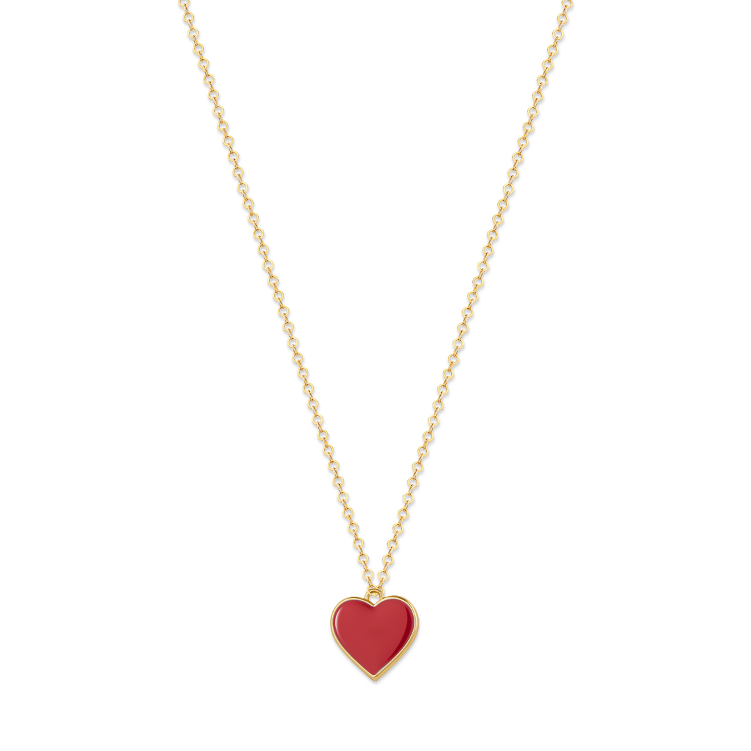 Single Hearted Girl Red Heart Necklace | Magnetic Clasp
