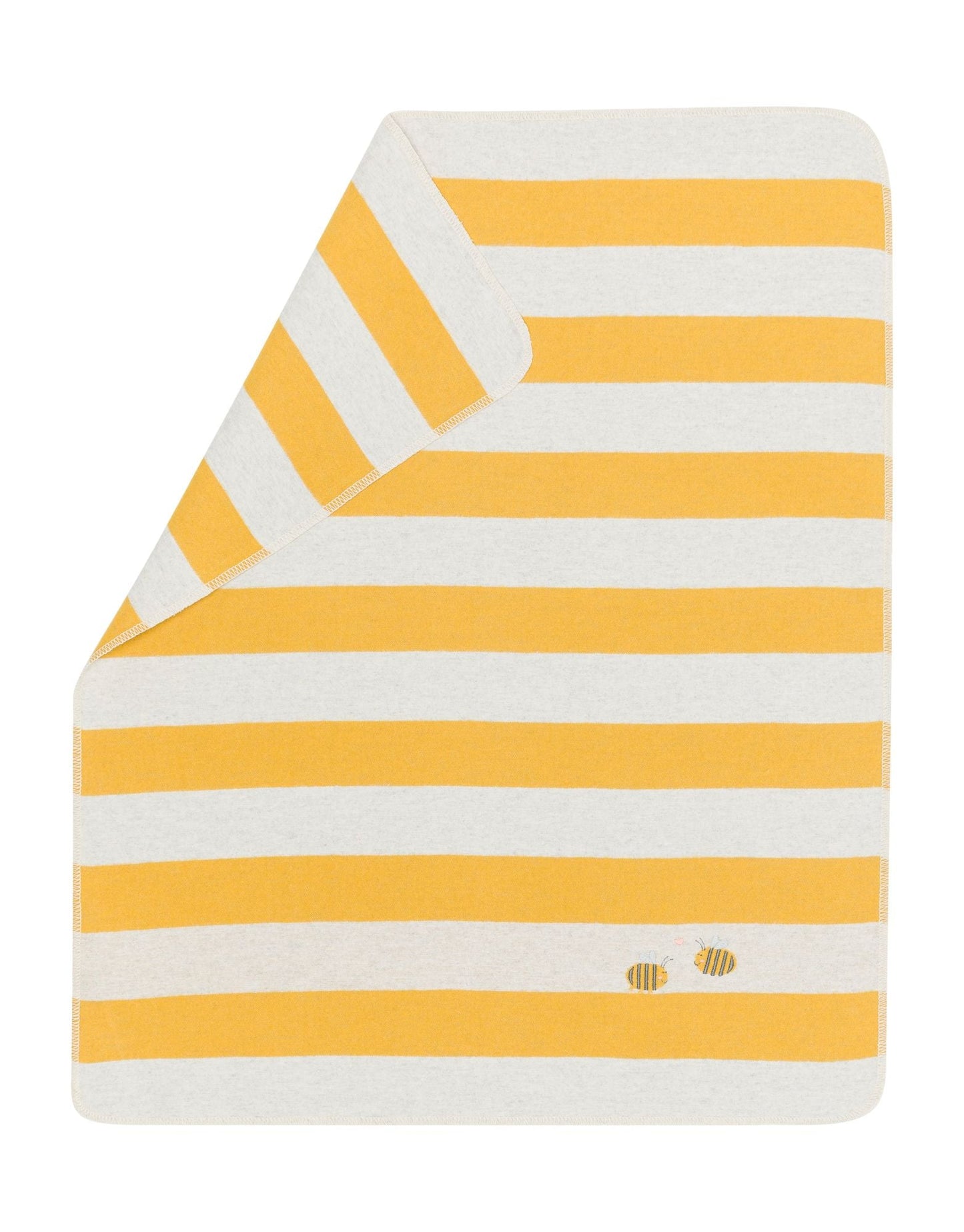 JUWEL Baby Blanket "Stripes with Bees" with Embroidery