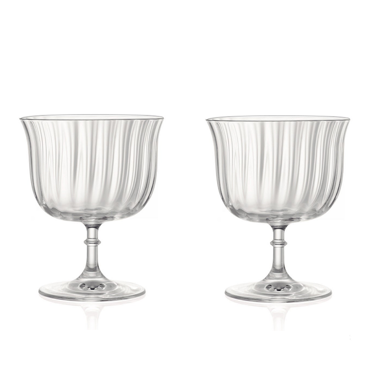 Rims Orient-Coupe Dessert/Paloma Ribbed Martini & Wine Glasses - (Lotus) - 9.25oz