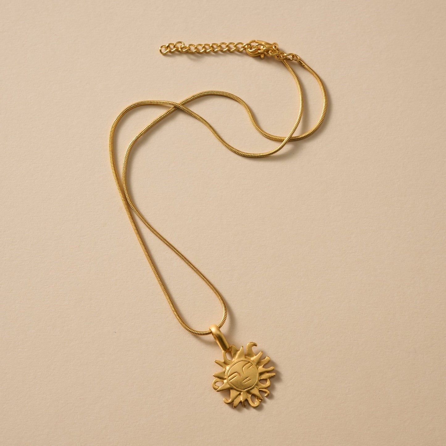 Calida Gold Plate Sun Pendant Necklace