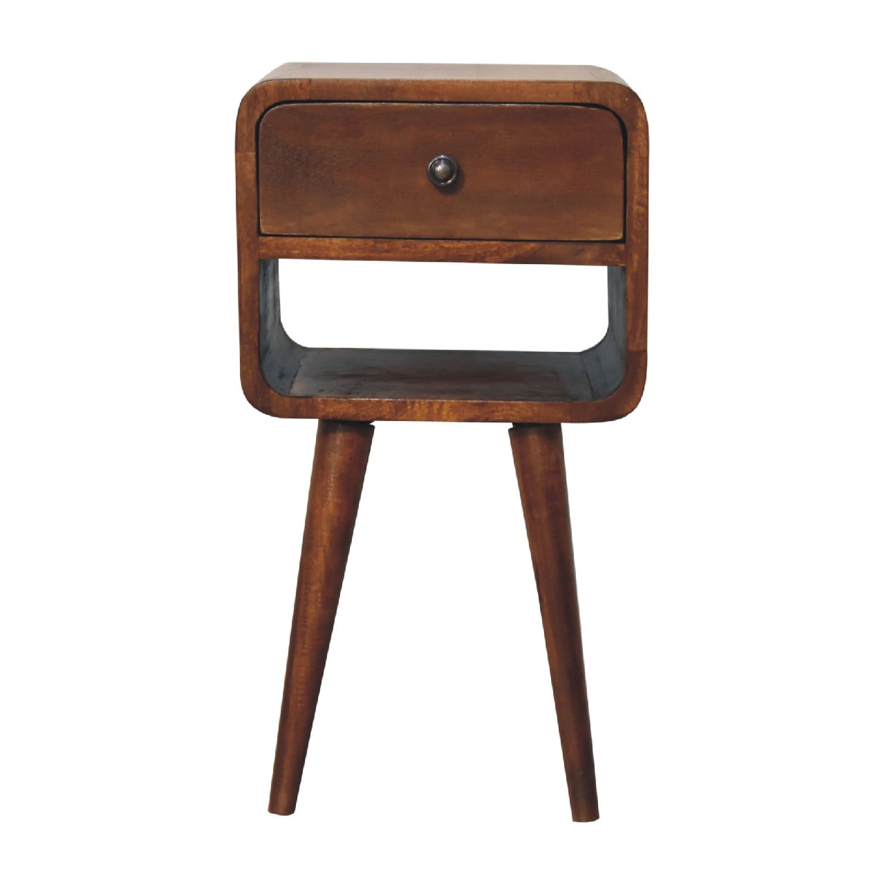 Solid Wood Mini Chestnut Curve Lower Bedside Table