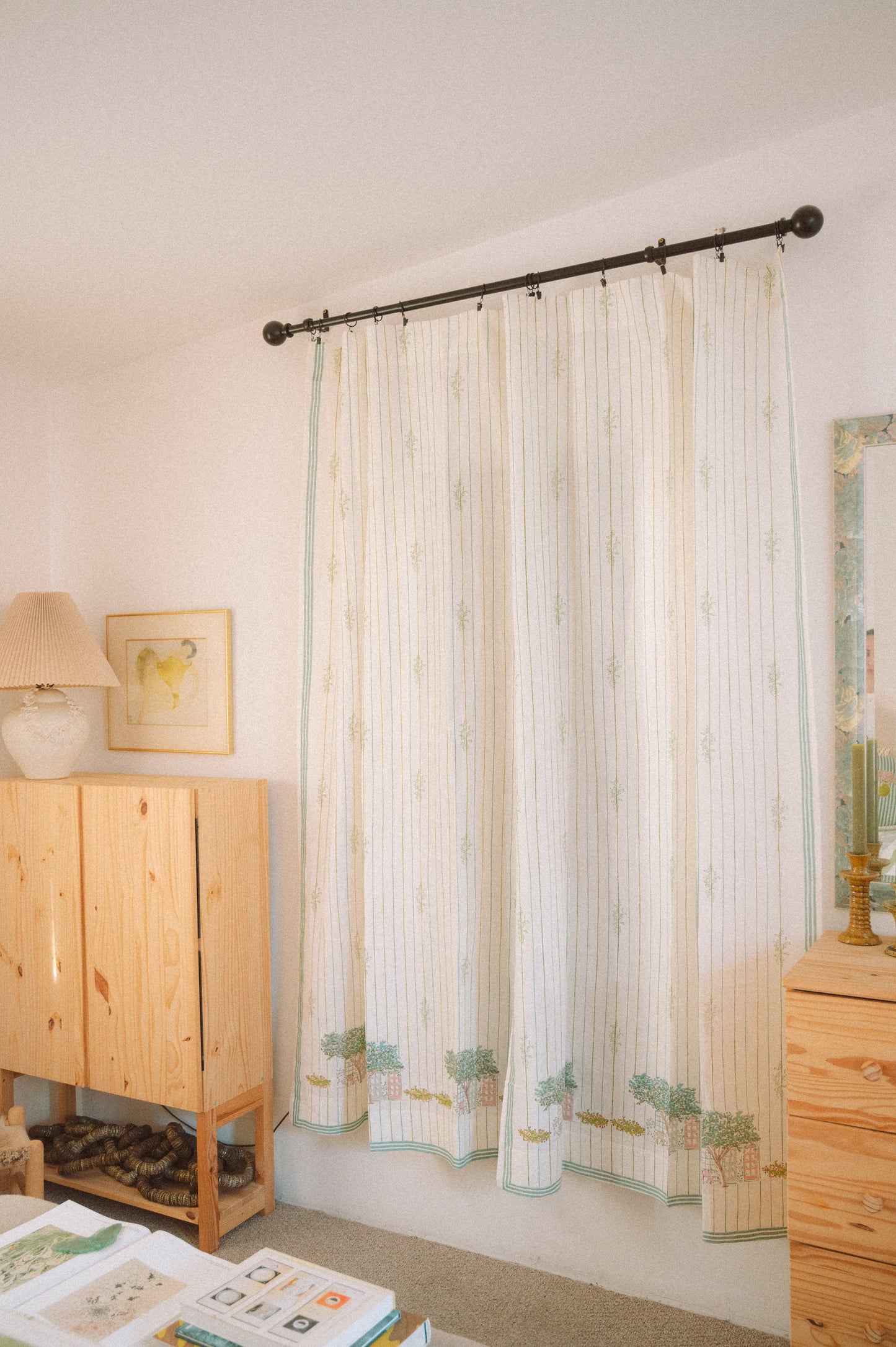STREET VIEW CURTAINS - HANDLOOM COTTON LINEN AND HANDBLOCK PRINTED