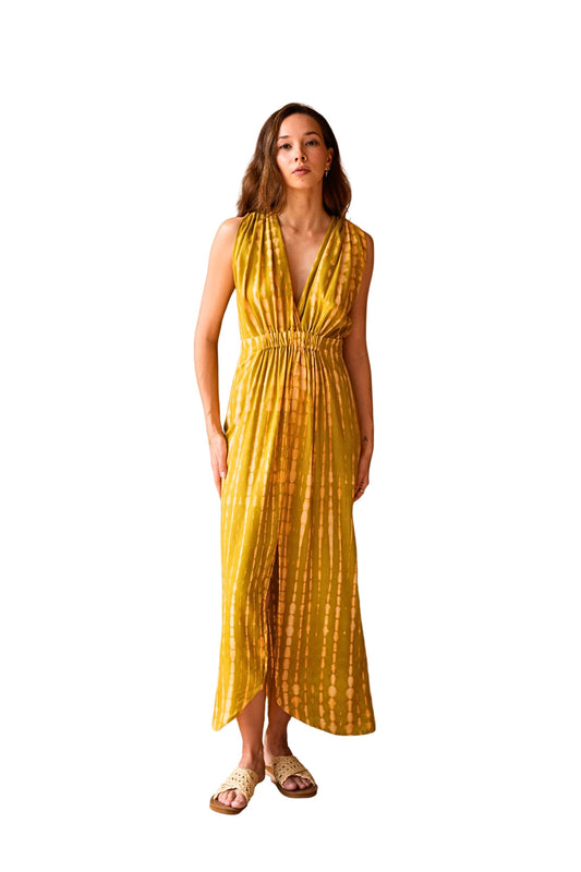 Clara Maxi Slip Dress in Lemongrass