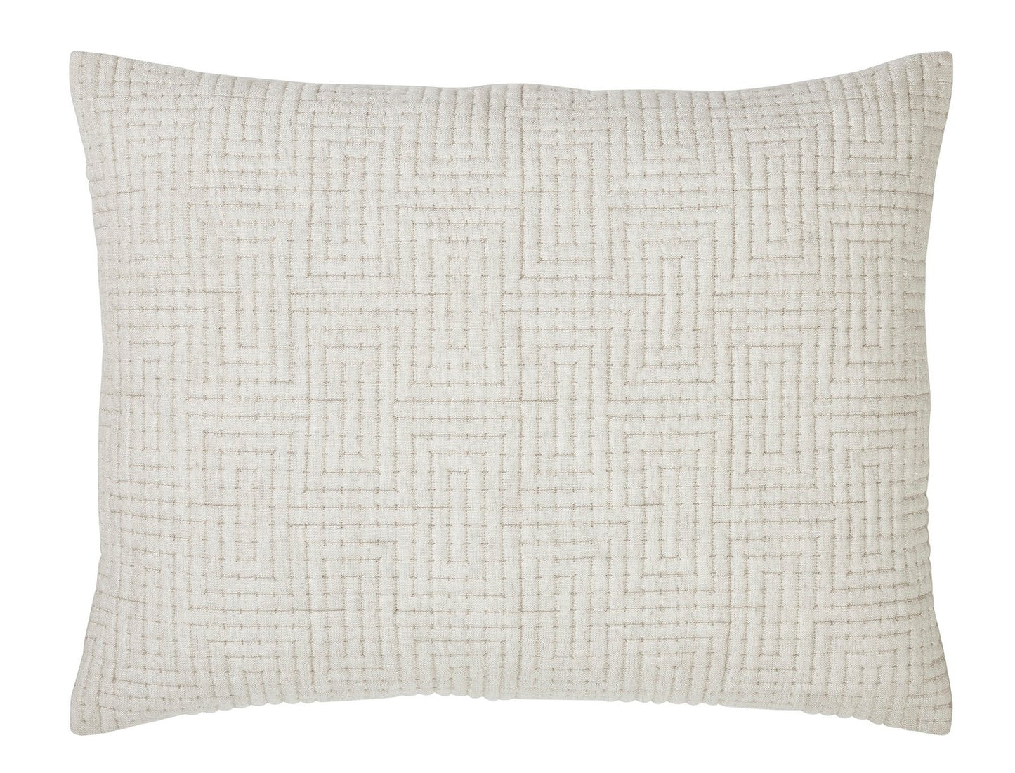 Maze Geometric Linen Coverlet Sham
