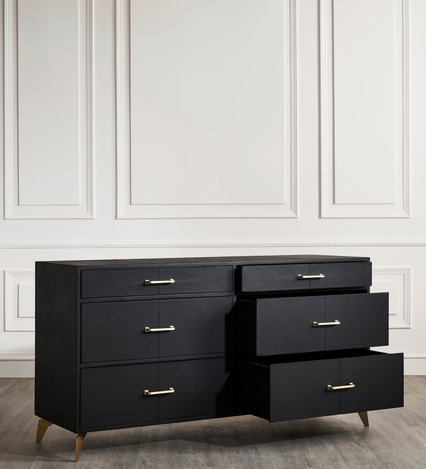 Berkeley Six Drawer Leather Dresser