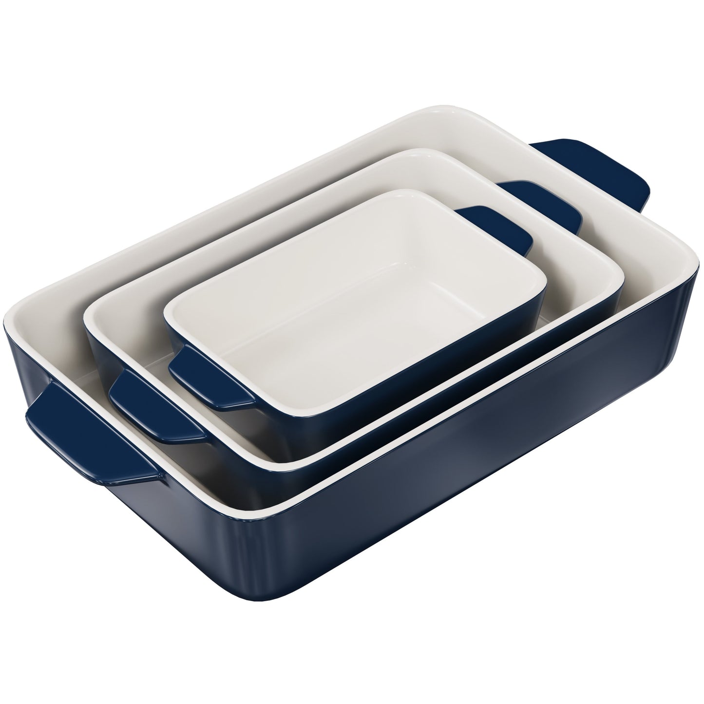 Baking dishes, Set of 3, Cherry Red