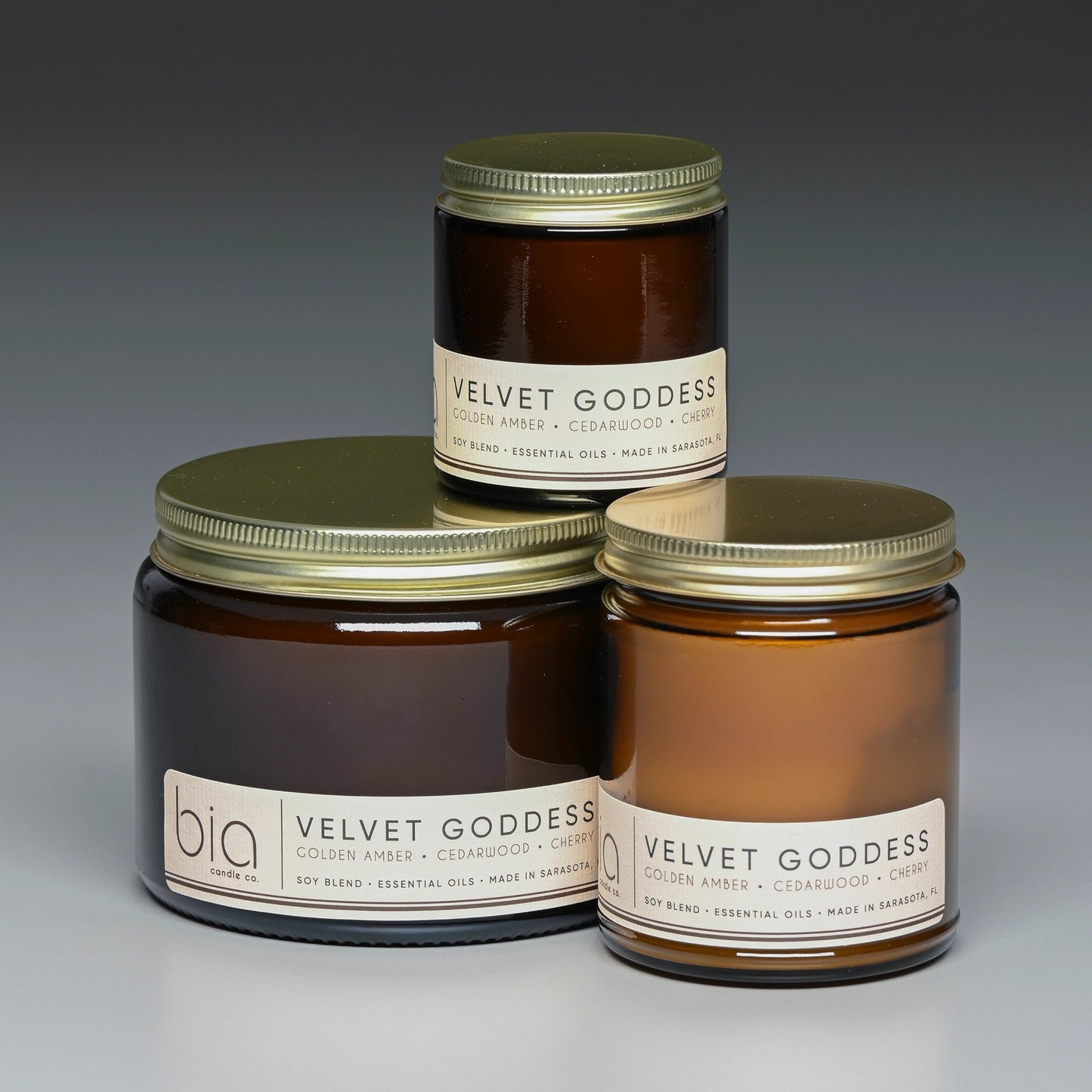 Velvet Goddess Soy Blend Candle — Amber, Vanilla & Cedarwood