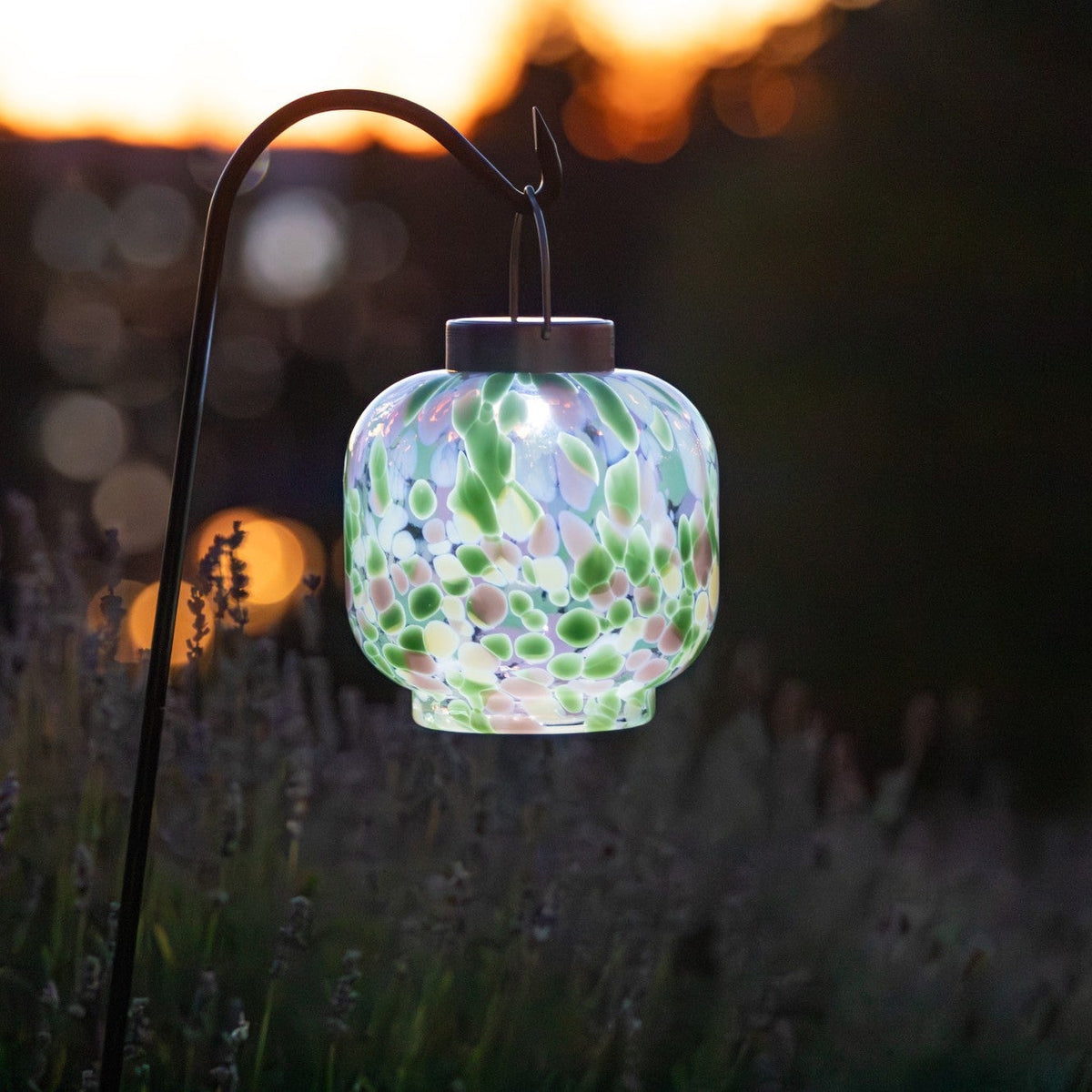 Cabin Solar Lantern 8" Handblown Glass