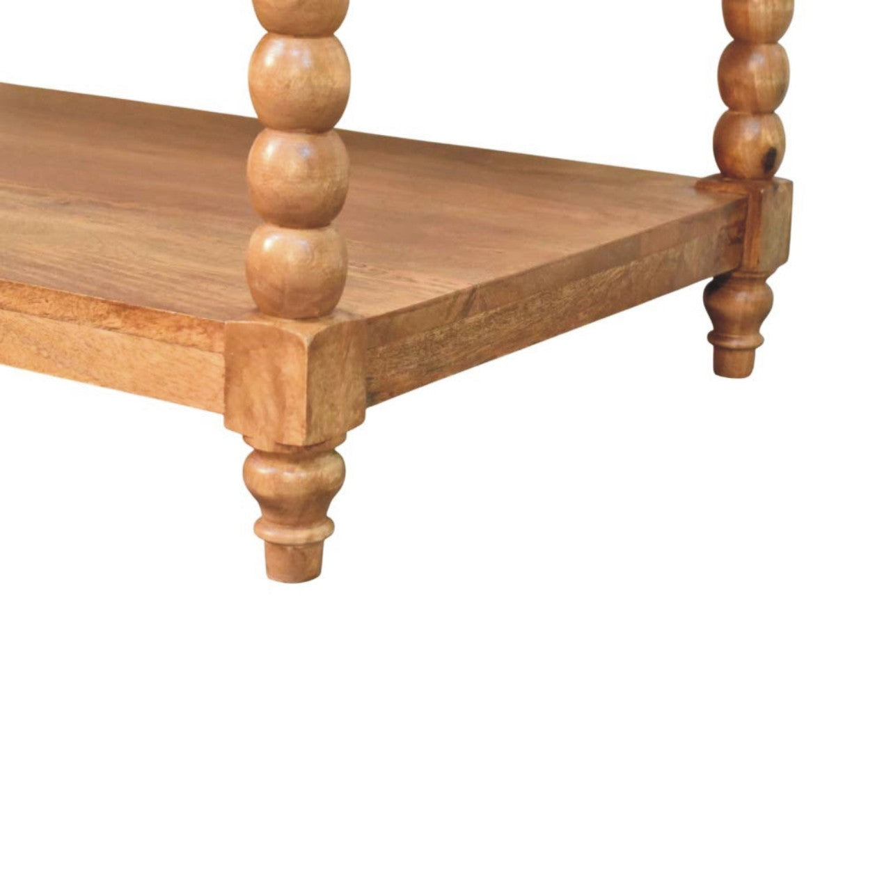Solid Wood Spindle Coffee Table with Open Shelf