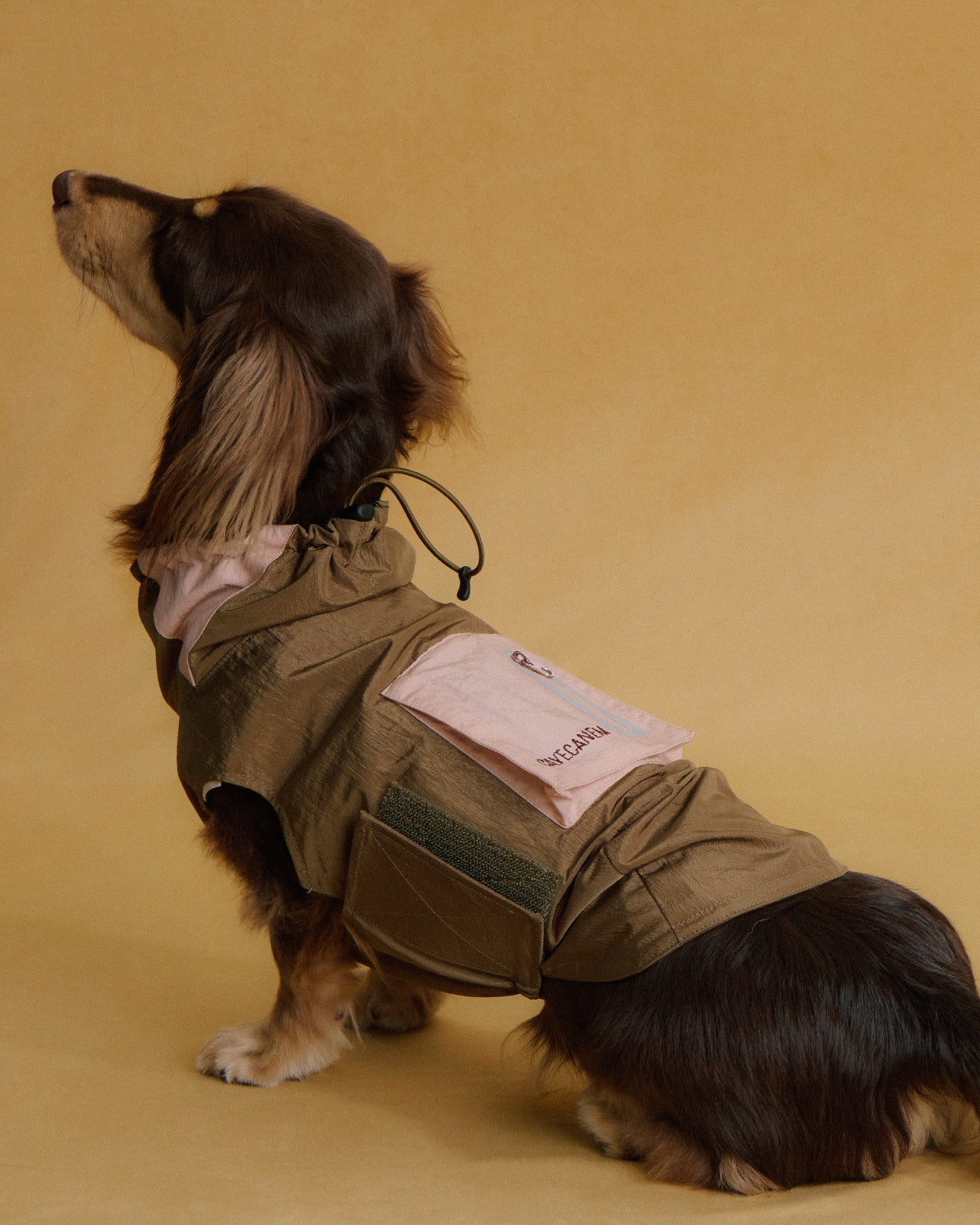 The Ventus | Reflective Waterproof Dog Raincoat | Rose Sandalwood