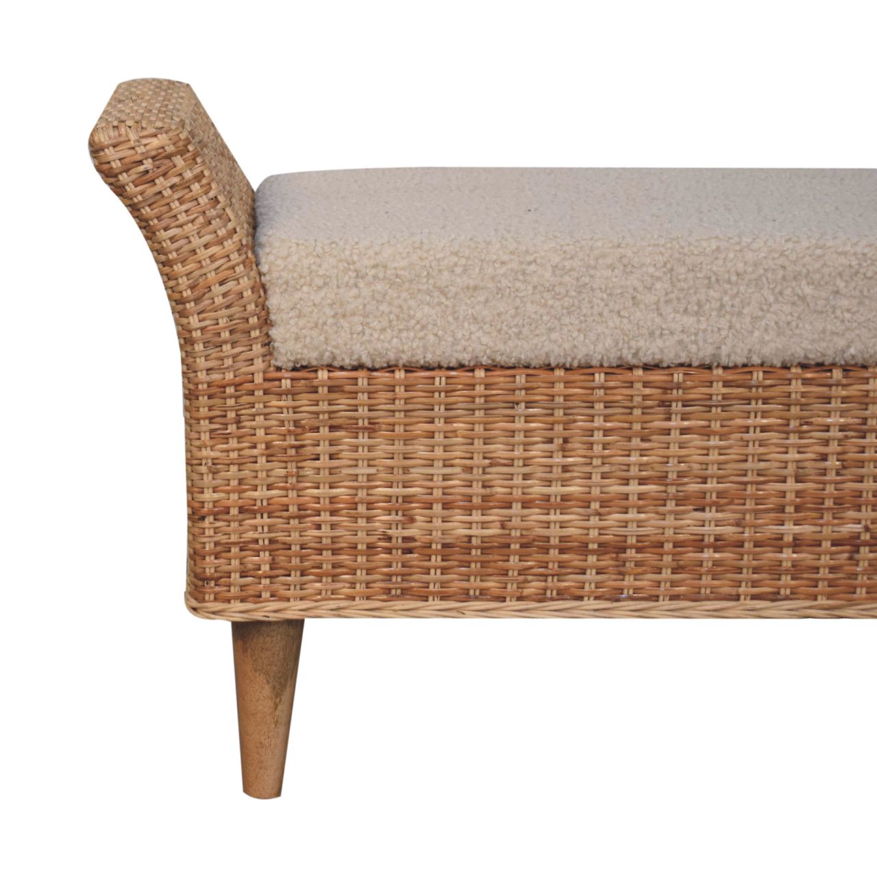 Solid Wood Riviera Woven Bench