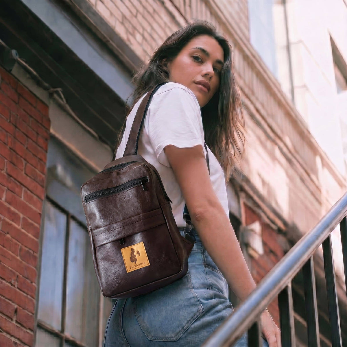 Vegan Leather Crossbody Bag for Women | Umoja Large Sling Bag for Men