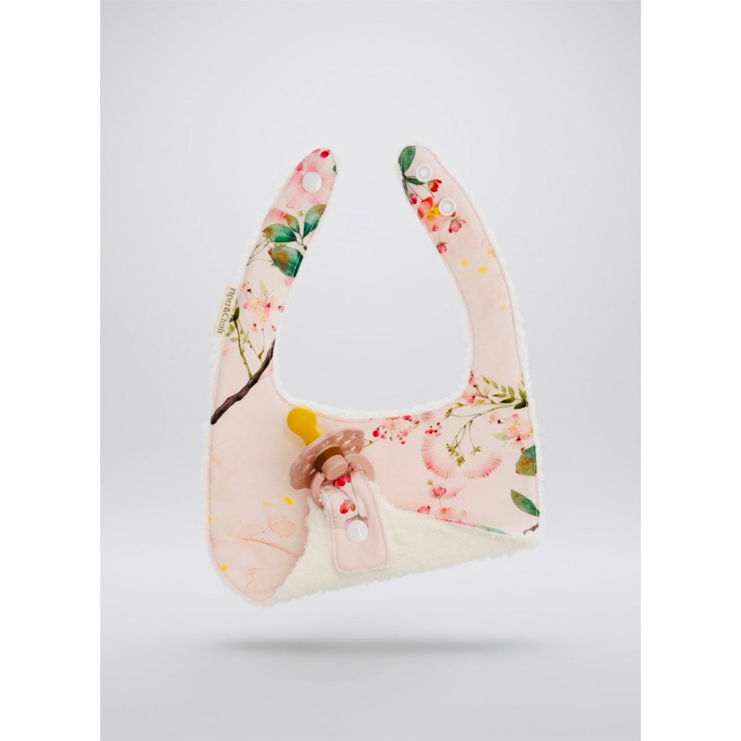 Soothe & Snap Pacifier Bib – Blush Botanical