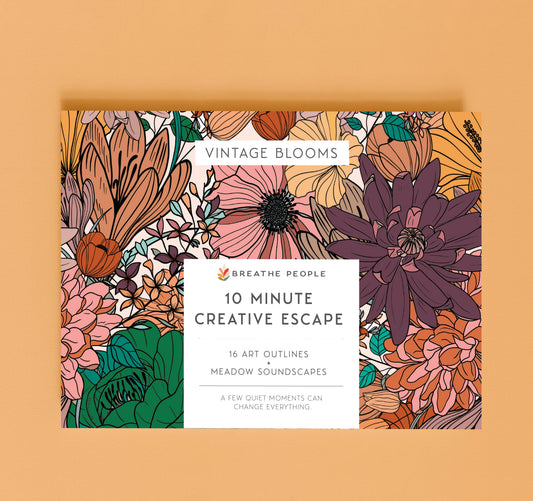10 Minute Creative Escape Art Book — Vintage Bloom