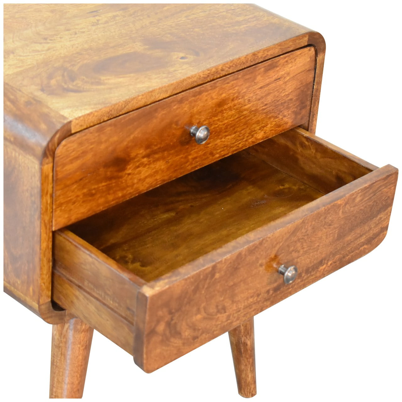 Solid Wood Curved Nightstand