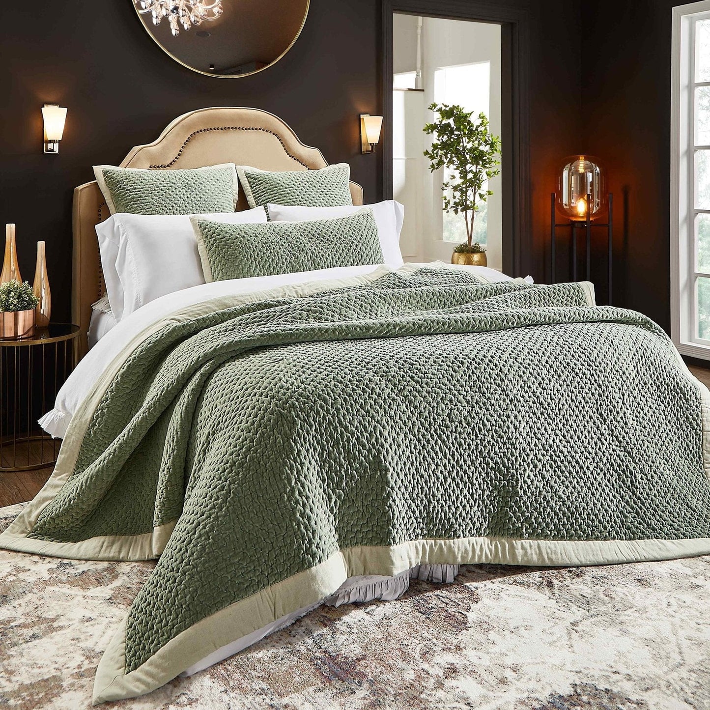 Maui Cross Stitch Velvet Quilt - Clearance