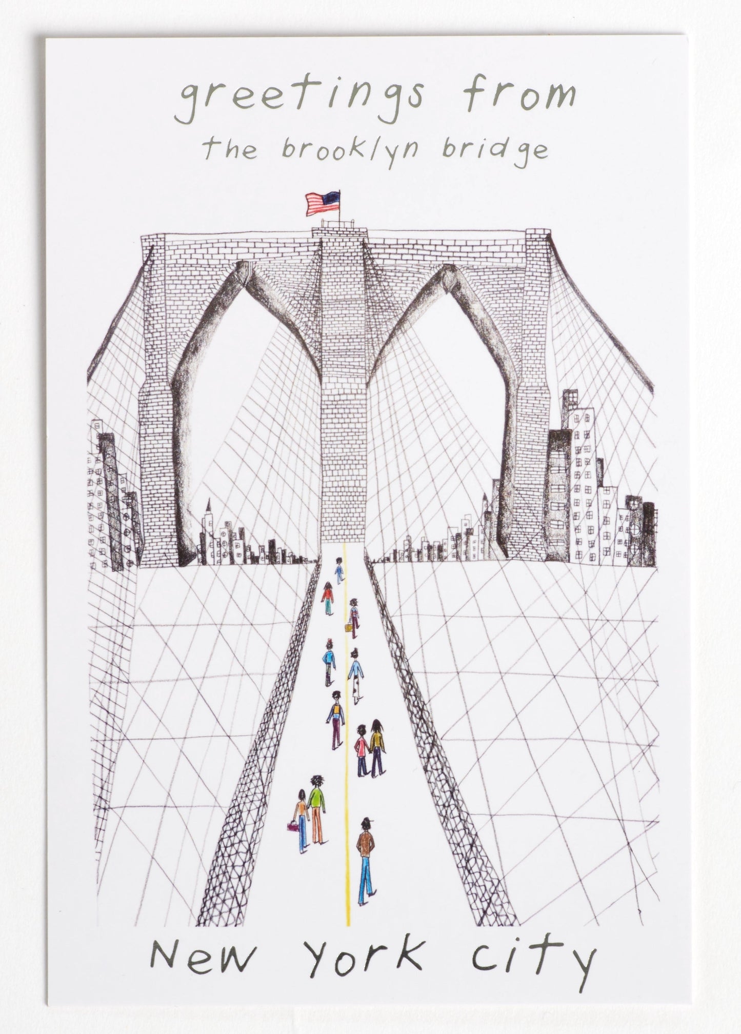 Greetings from The Brooklyn Bridge Postcard