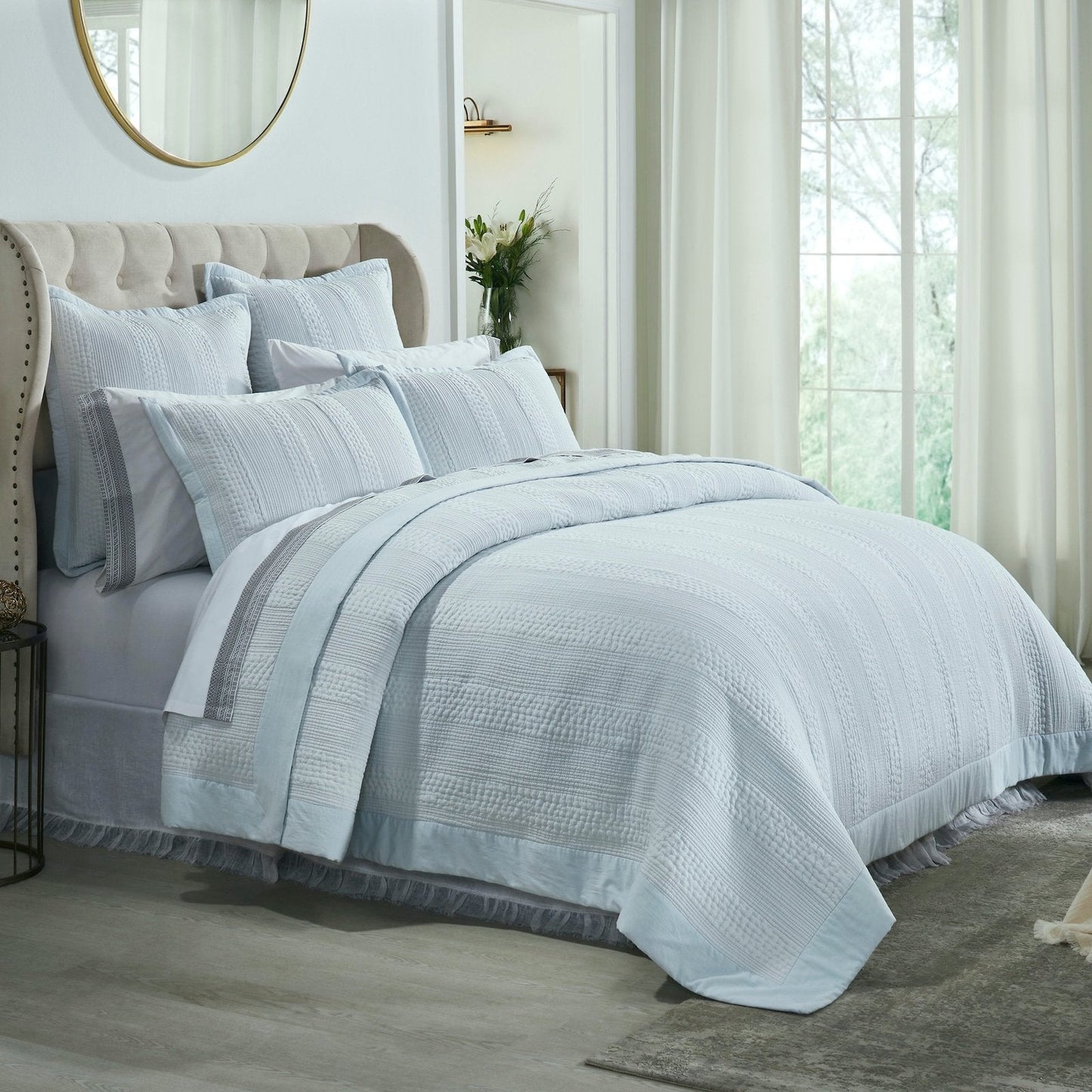 Laysan Quilted Cotton Coverlet