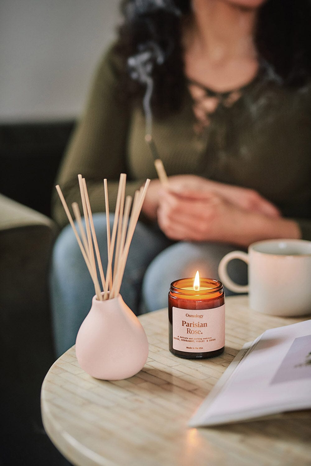 Parisian Rose Scented Jar Candle - Rose Bergamot and Violet