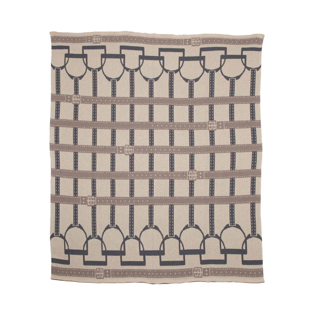 Equestrian Stirrup - Cotton Sustainable Knit Throw Blanket