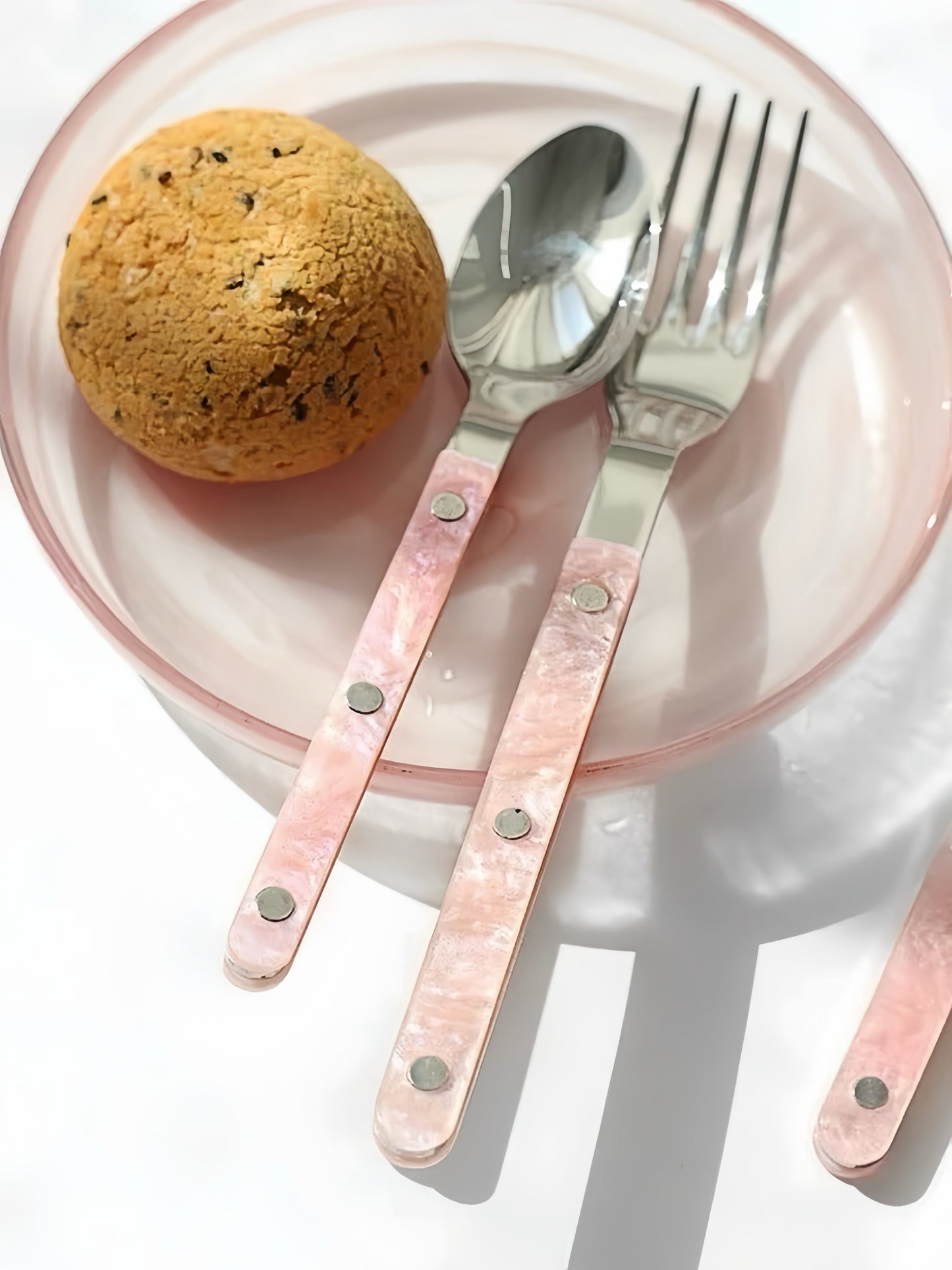 S/10 Salt Lake Flatware, Modern Elegant Pink Cutlery Silverware Set