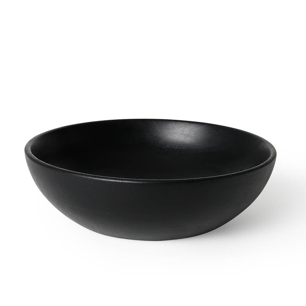 Mango Wood Salad Bowl 33.8 oz | Midnight Black Wooden Serving Bowl