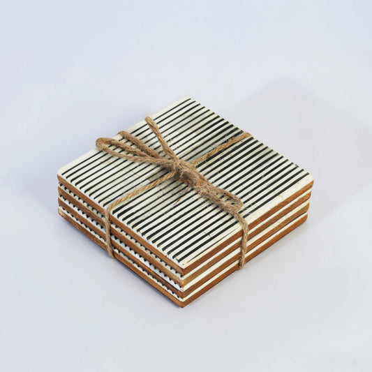 Pinstripe Inlay Coasters