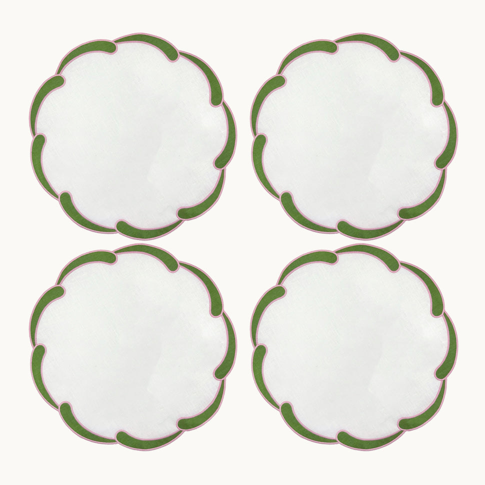 Poppy green linen placemat (set of 4)