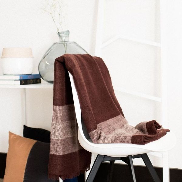 Resin Plush Maroon Plush Merino Queen Bedspread / Large Throw