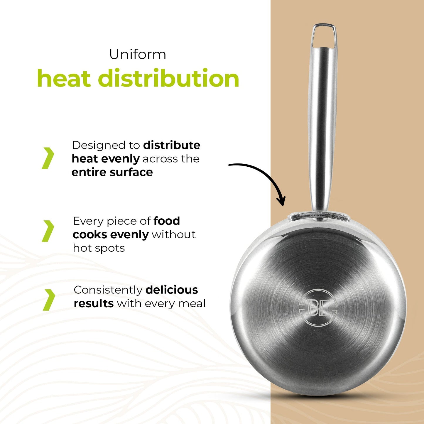 BE | LIVING Essential Series Sauce Pan with Lid 20 cm (Triply stainless steel)