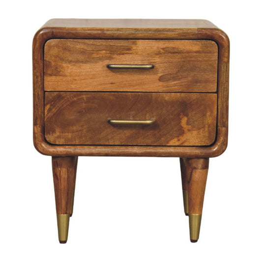 Solid Wood Amber Oak Bedside Table
