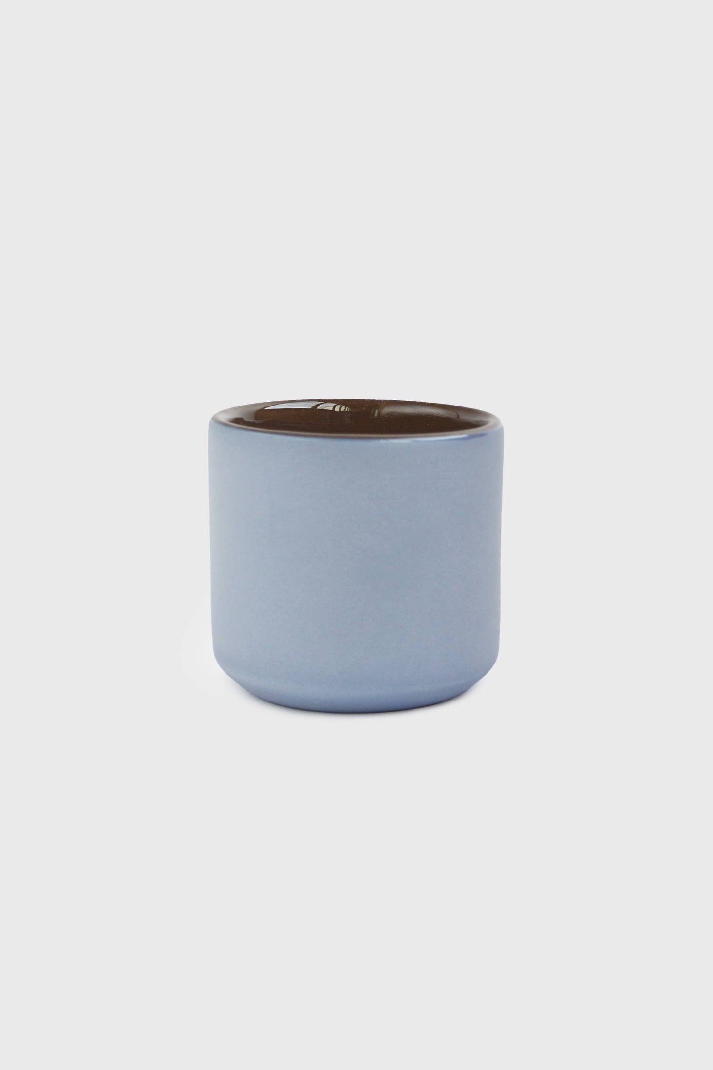 Handmade Porcelain Coffee Cup. Forget-me-Not/Chocolate medium