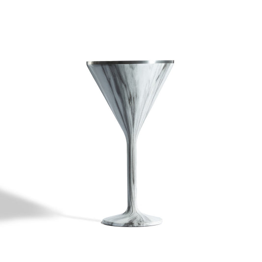 Stainless Steel Stemmed Martini Glass, Marble